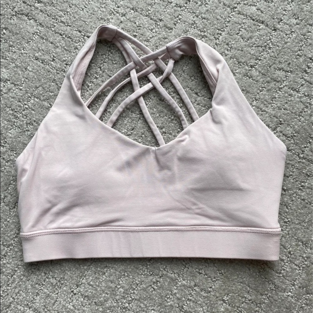 Light pink sports bra